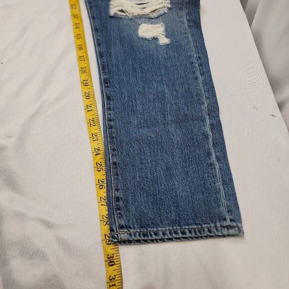 Lucky Brand Women's 12 Distressed Sienna Slim Bootcut Mid-rise Denim Blue Jeans - Picture 5 of 11